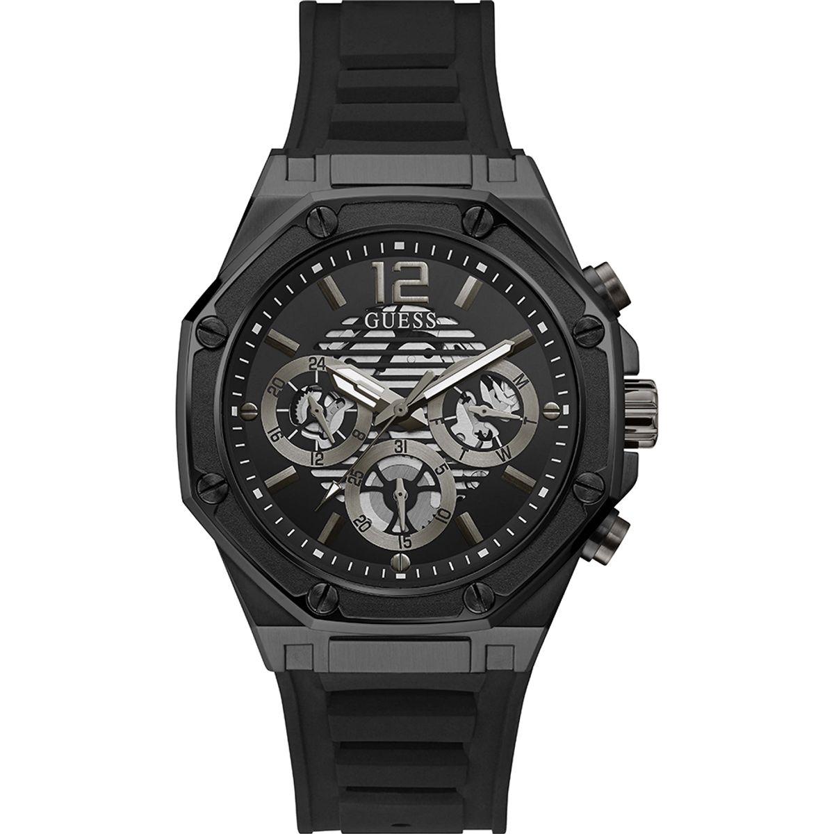 GUESS - Reloj Guess Momentum GW0263G4 Negro De Silicona Para Hombre