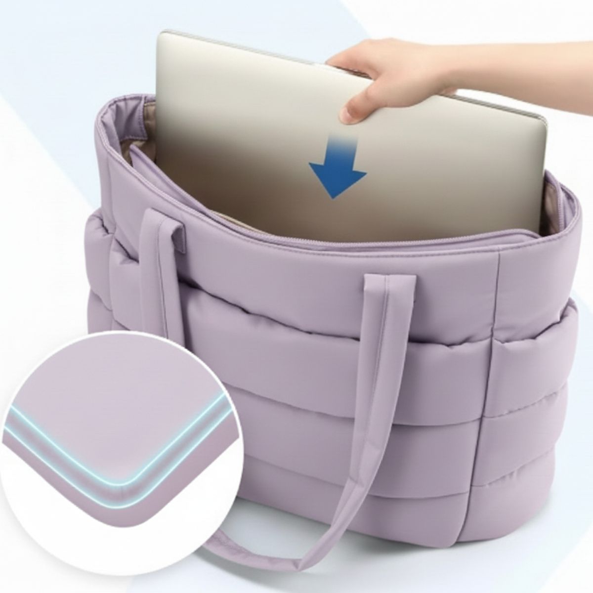 GENERICO - BOLSO PUFFER - TIPO TOTE BAG PARA DAMA PORTALAPTOP