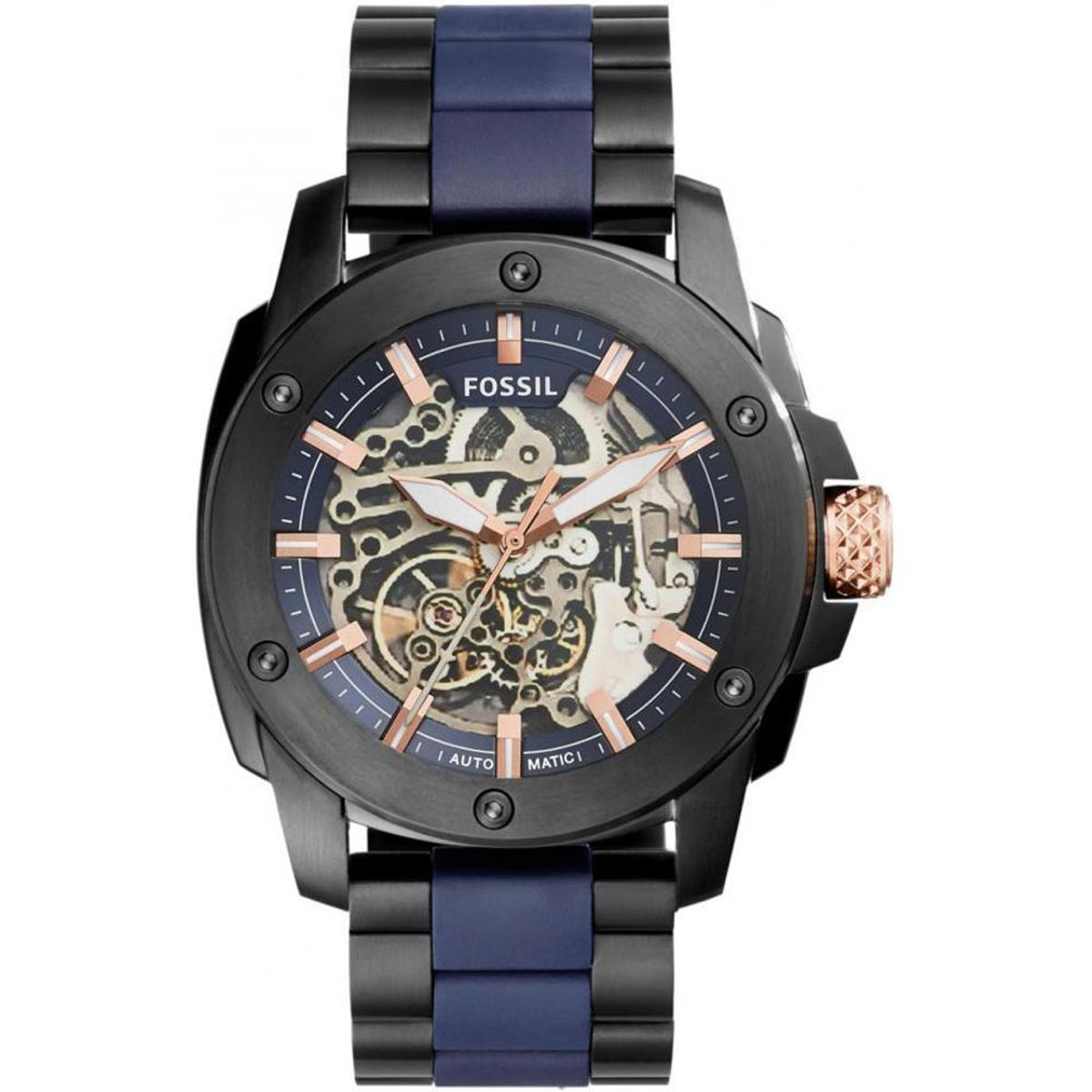 FOSSIL - Reloj Fossil Modern Machine ME3133 Gris Azul De Acero inox P Hombre