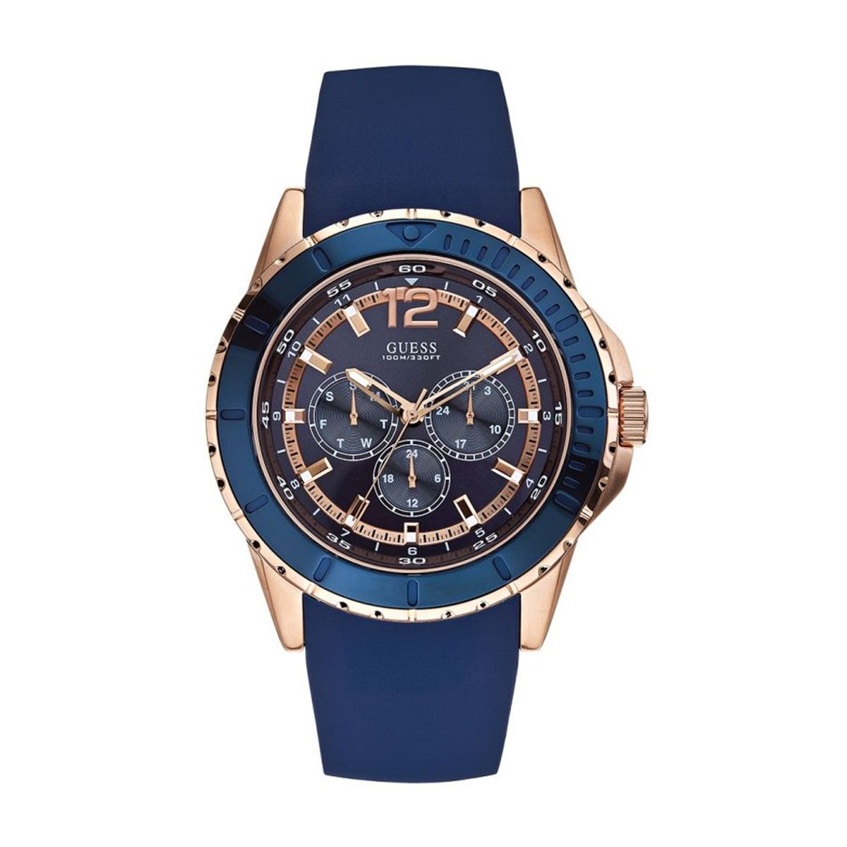 GUESS - Reloj Guess Maverick W0485G1 Azul De Caucho Para Hombre