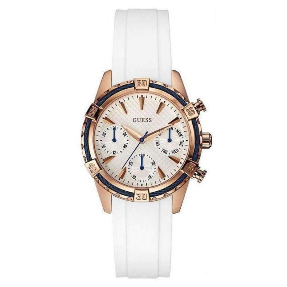 GUESS - Reloj Guess Catalina W0562L1 Blanco De Silicona Para Mujer