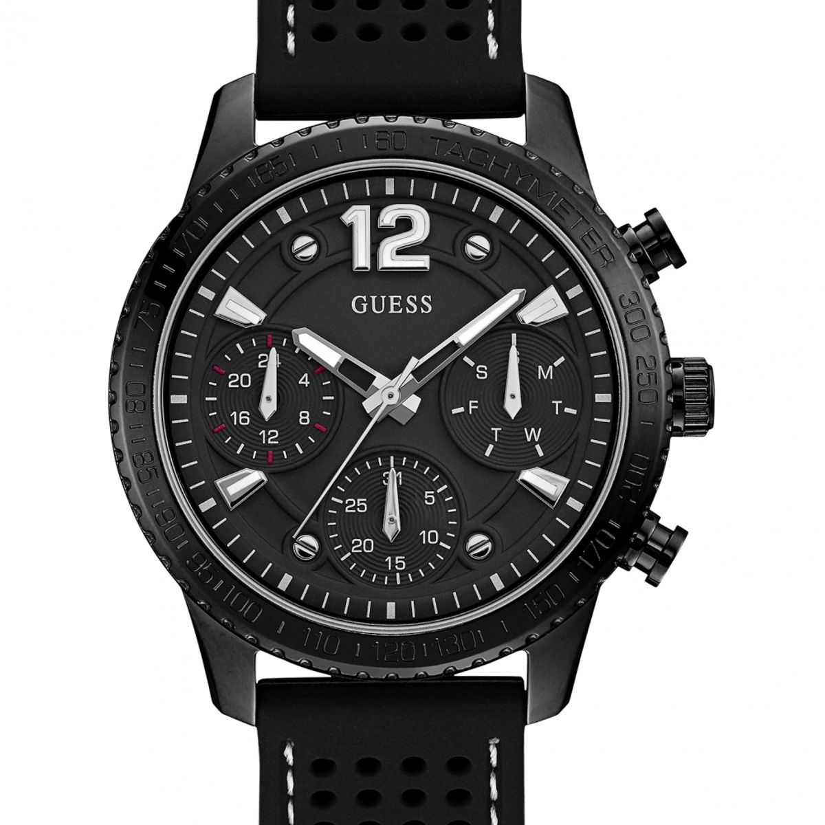 GUESS - Reloj Guess Marina W1025L3 Negro De Silicona Para Mujer