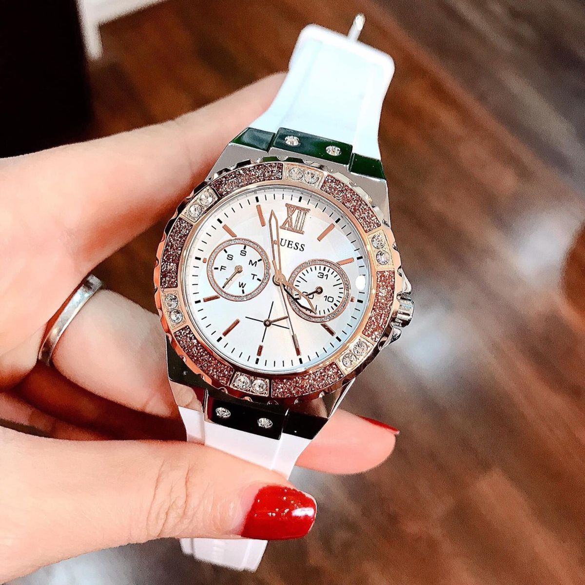 GUESS - Reloj Guess Limelight W1053L2 Blanco De Silicona Para Mujer