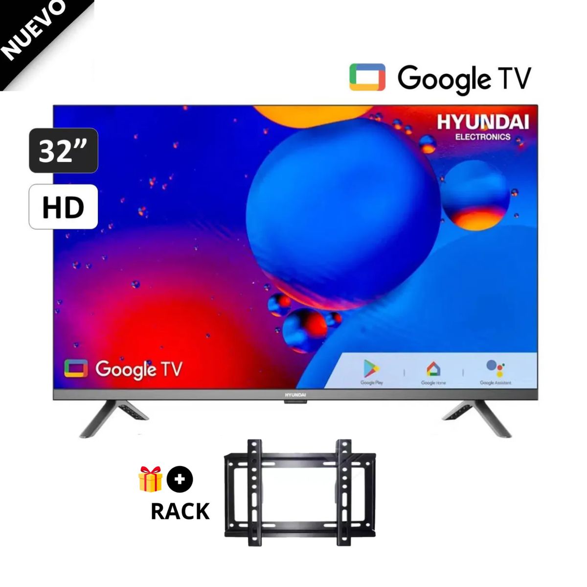 HYUNDAI - TV 32 HYUNDAI - HYLED3254GIM HD GOOGLE TV + RACK