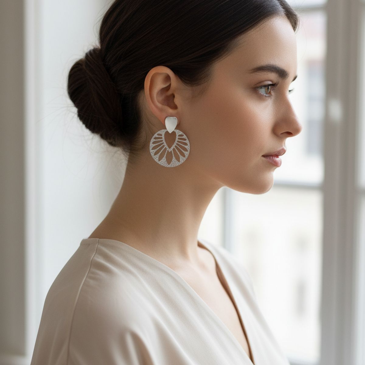 GENERICO - ARETES ABANICO EN PLATA 925