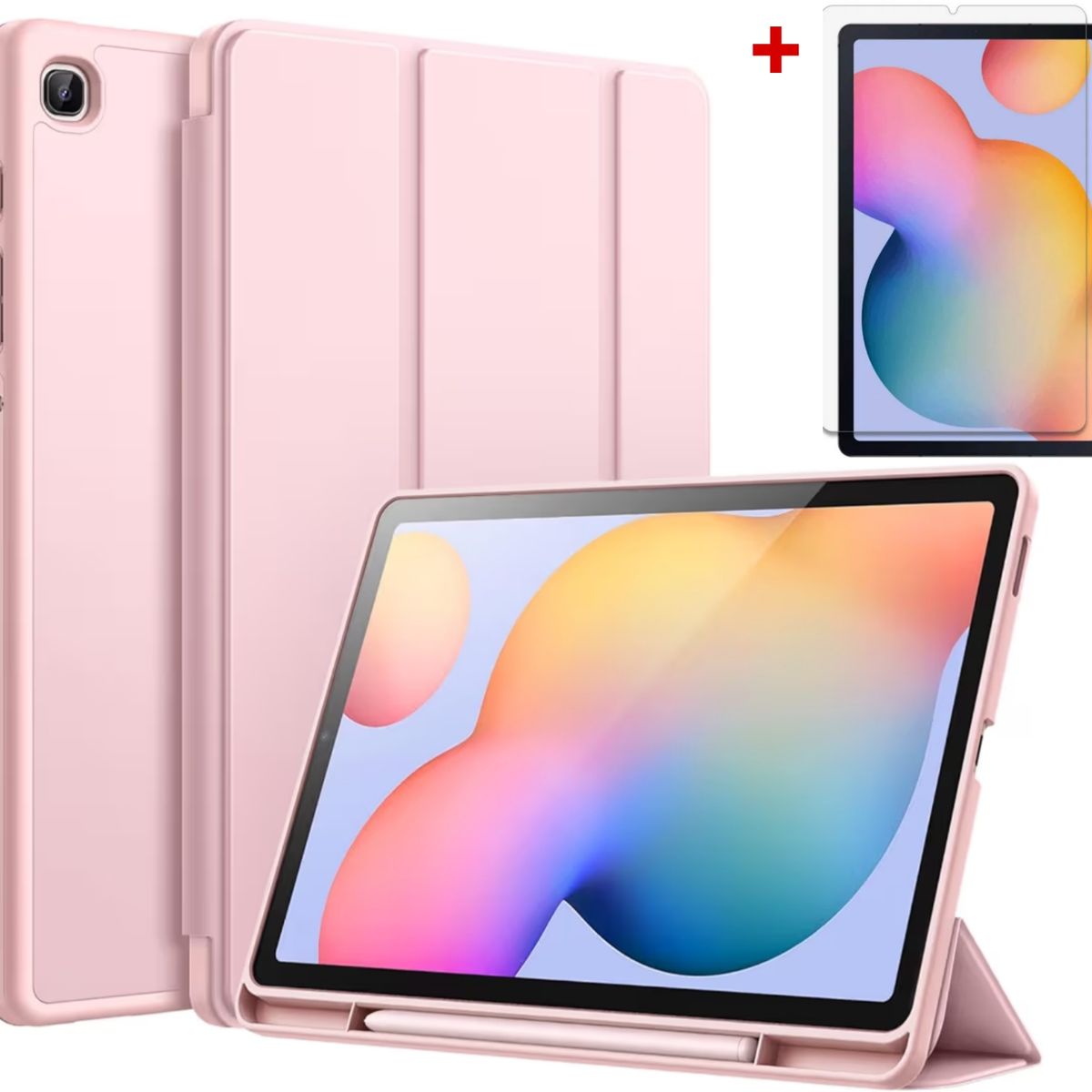 GENERICO - Mica + Funda Protectora Porta Lápiz para Samsung Tab S6 Lite (2024 / 2023 / 2022)