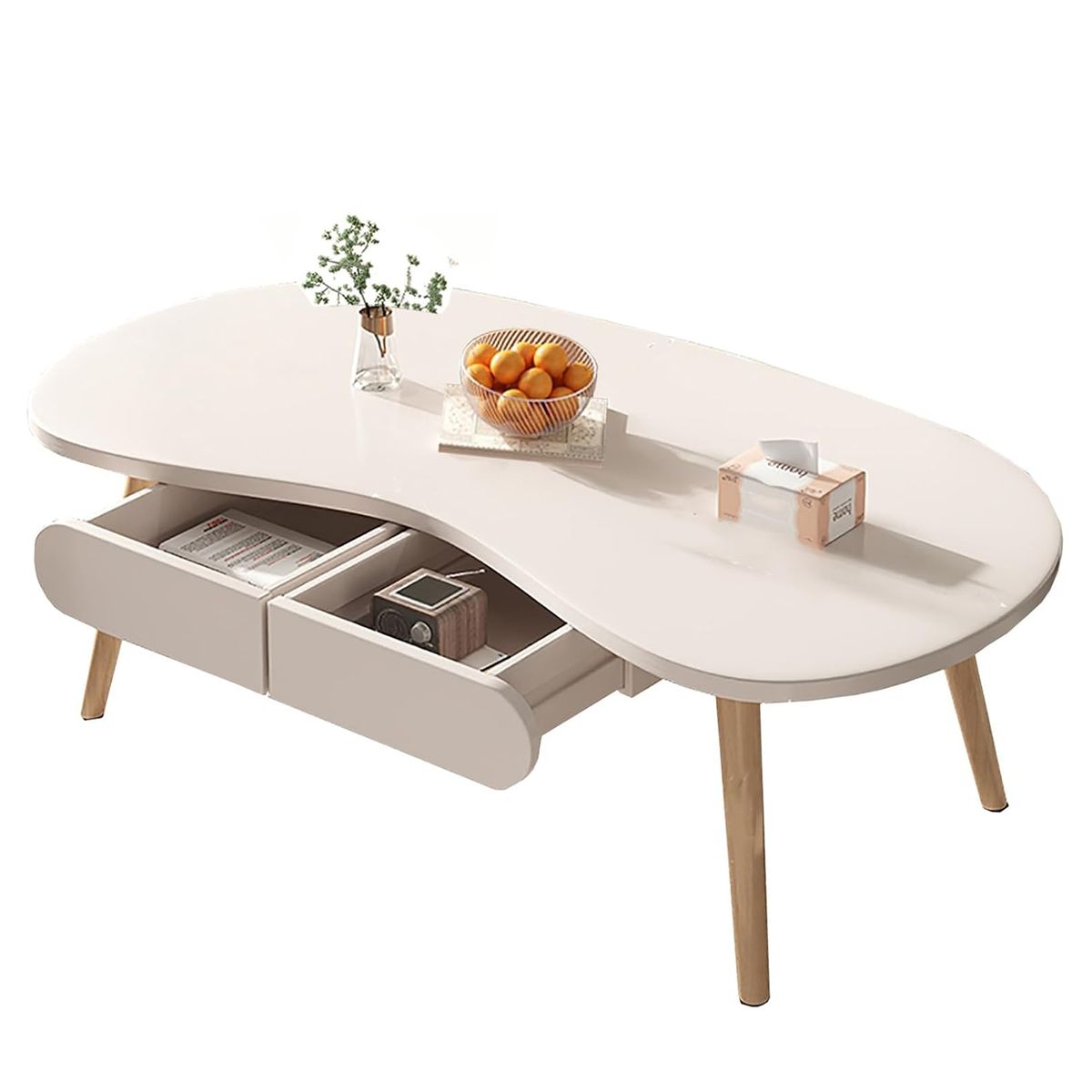 DIBA MUEBLES - Mesa de Centro Moderno Dara Blanco DIBA Muebles