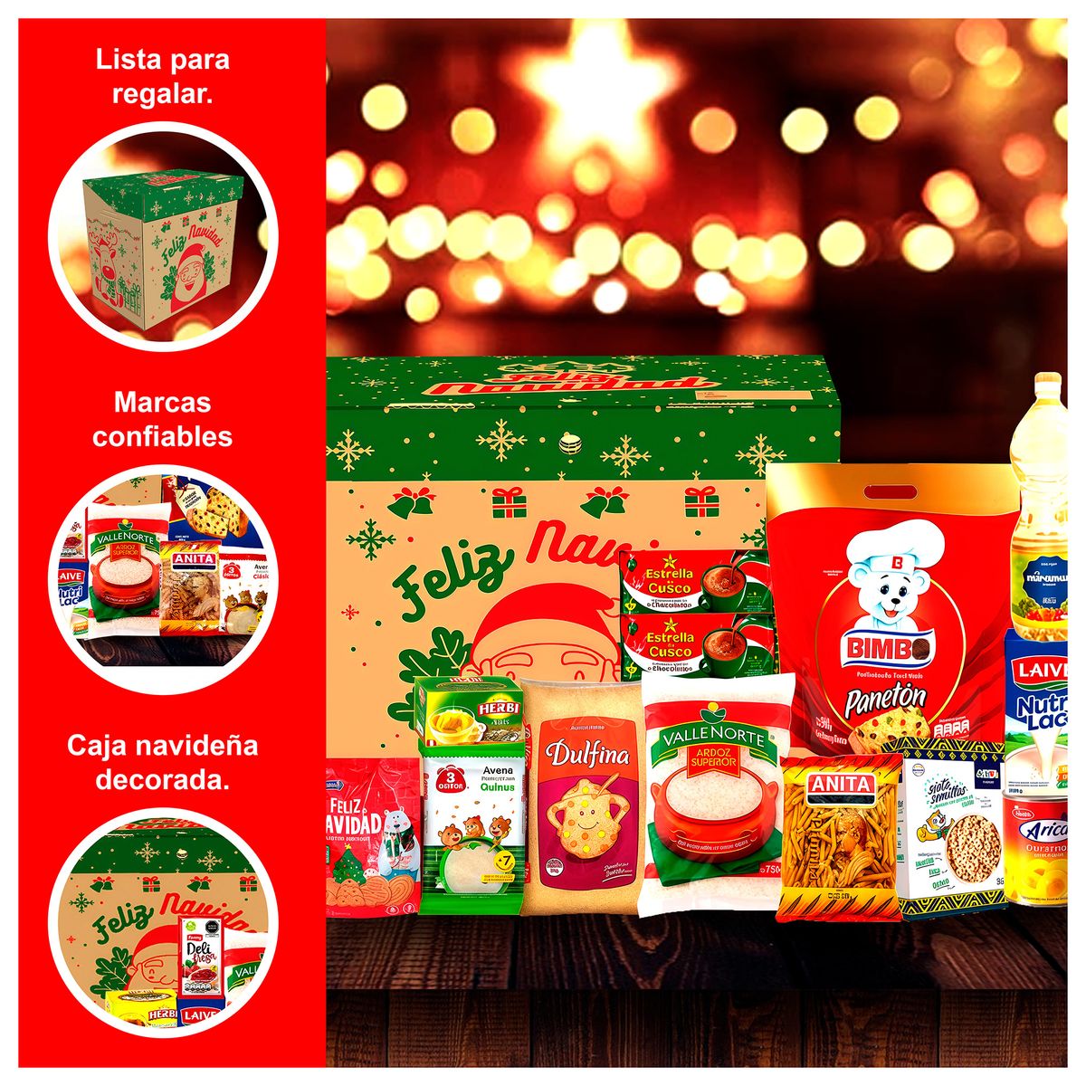 GENERICO - Canasta Navideña Munay de 13 Productos Incluidos