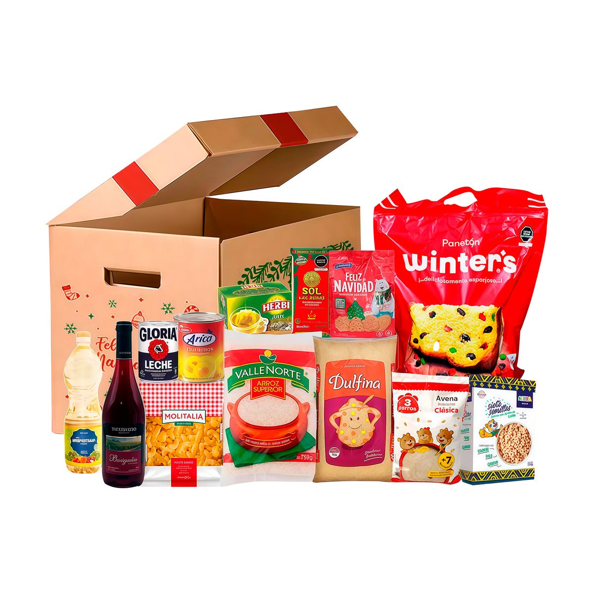 GENERICO - Canasta Navideña Raymi de 14 Productos Incluidos