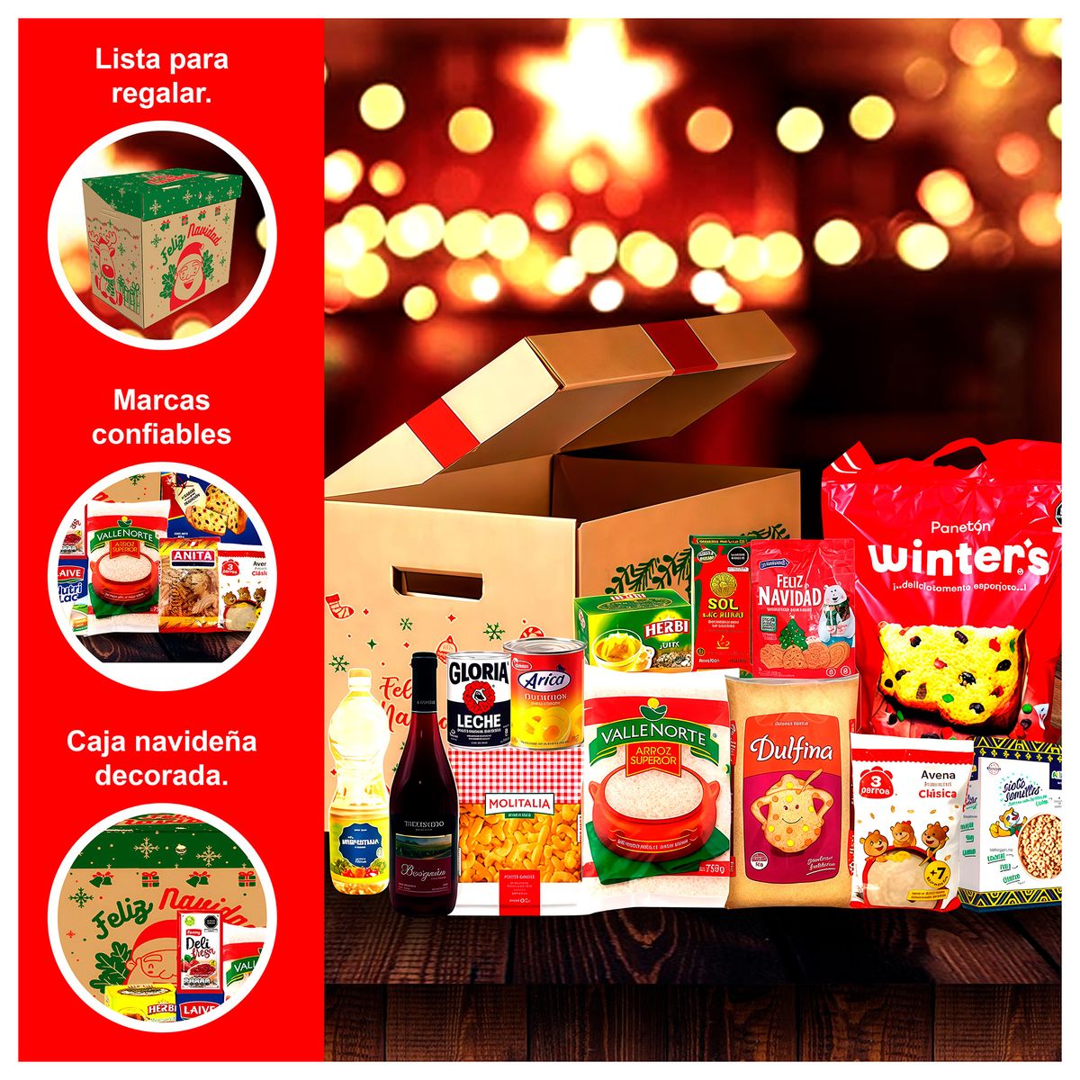 GENERICO - Canasta Navideña Raymi de 14 Productos Incluidos
