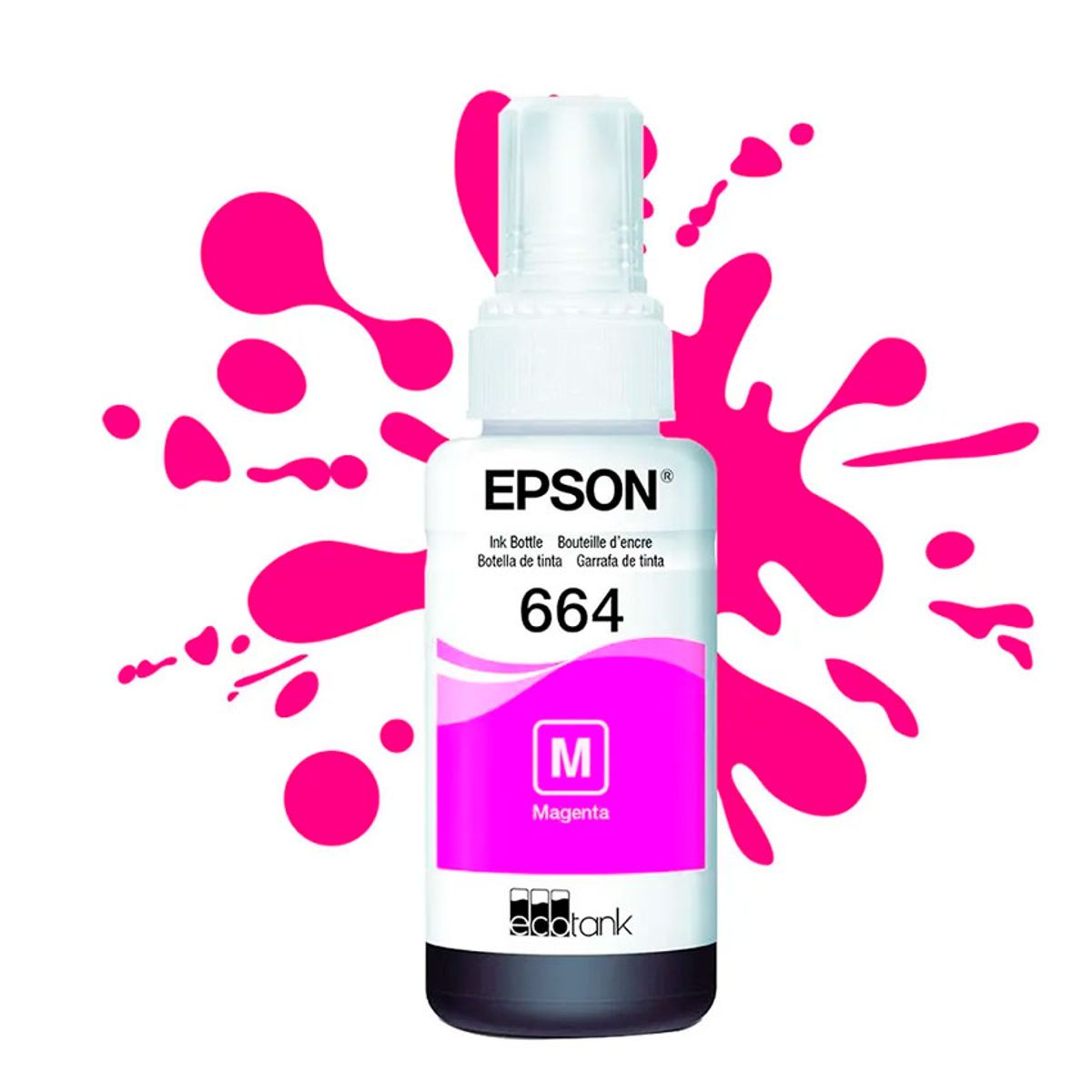 EPSON - Botella de Tinta Epson Magenta T664  Original de Alto Rendimiento