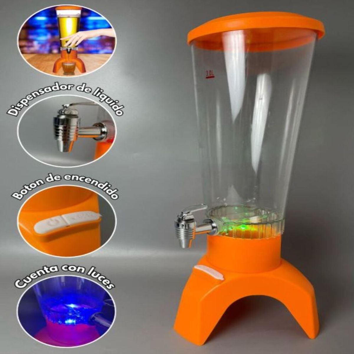 GENERICO - Dispensador de  Bebidas  Musical  de 3L