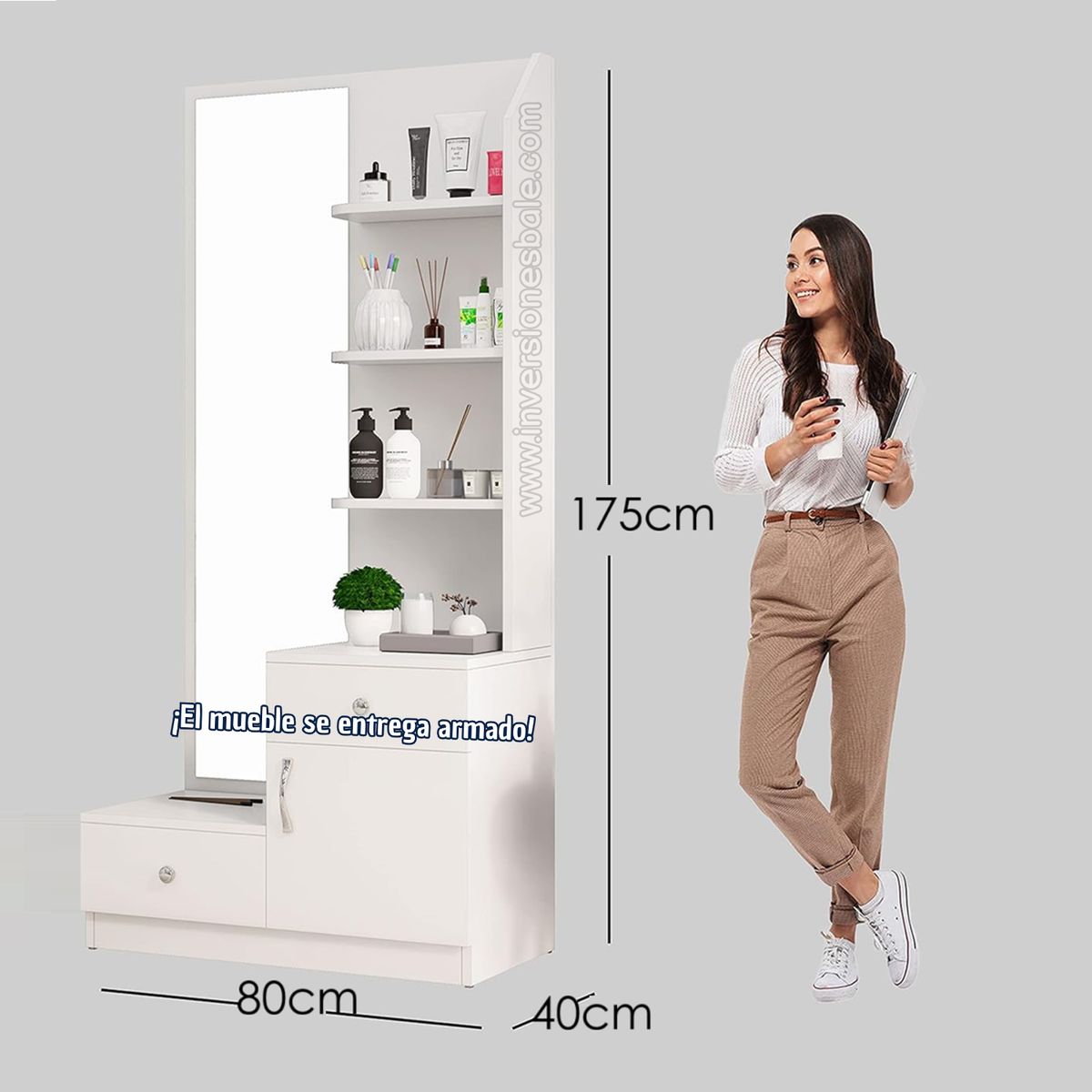 DIBA MUEBLES - Tocador Moderno con espejo Caramelo Ofelia  DIBA Muebles