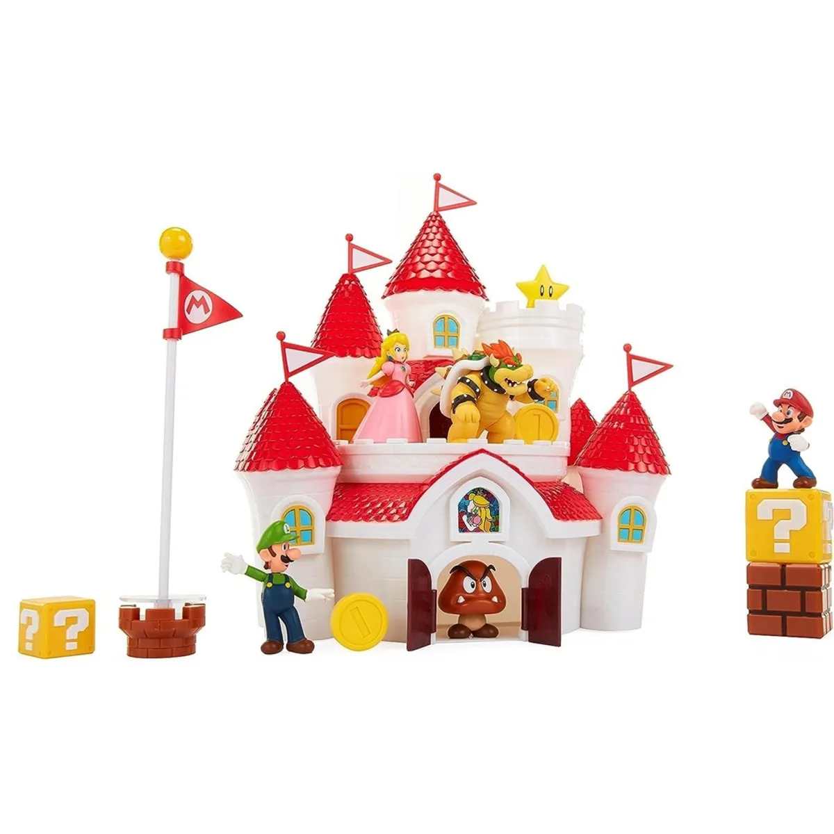JAKKS PACIFIC - Playset Super Mario Castillo Reino Champiñon +5 Personajes