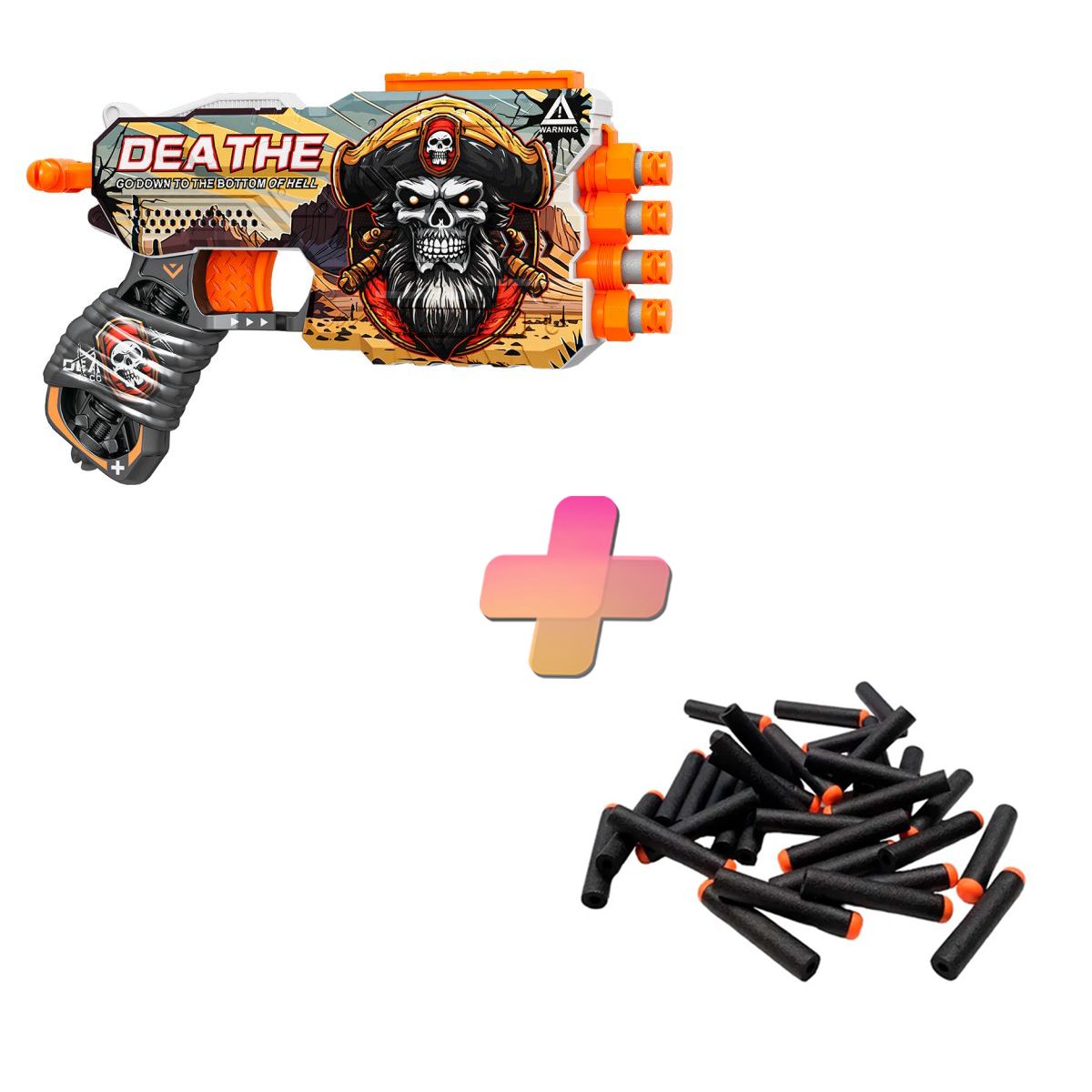 BAIHUI TOYS - PISTOLA DE JUGUETE DE 12 DARDOS-DEATHE Y 24 DARDOS DE REGALO
