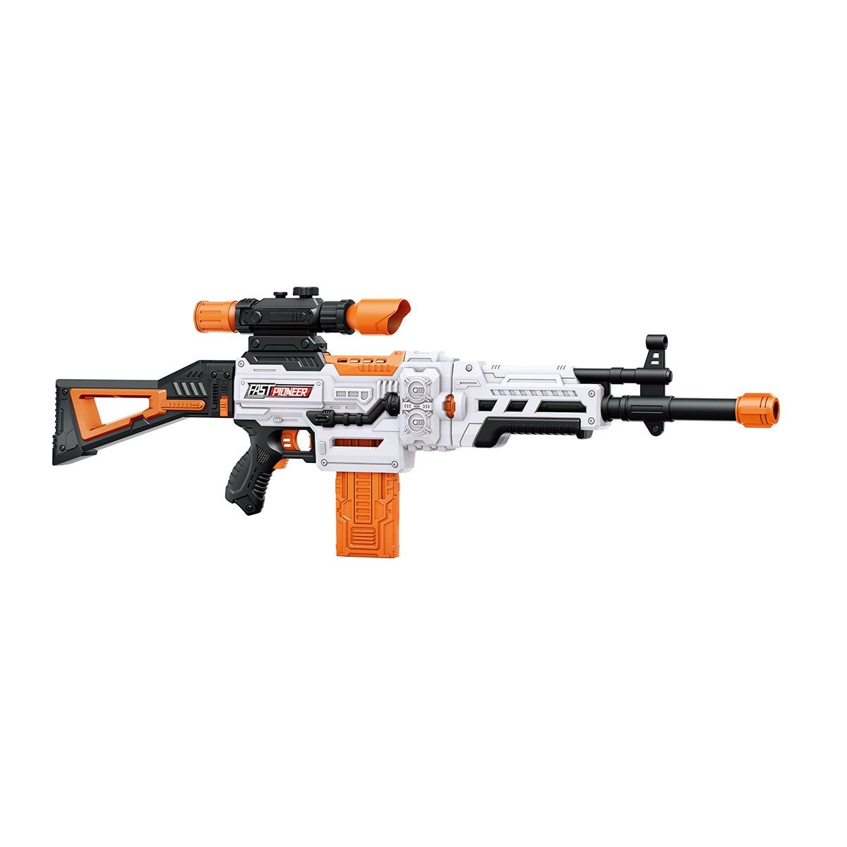 BAIHUI TOYS - ESCOPETA DE JUGUETE 48 DARDO BLANCA COMPACTA Y 24 DARDOS DE REGALO