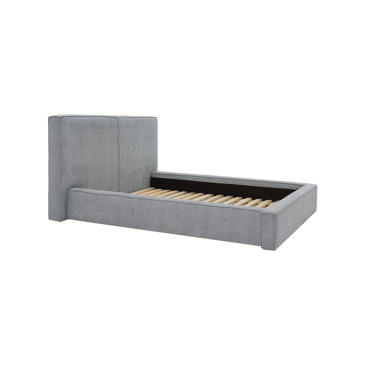 MUEBLES MACRUMO - Cama tapizada Lisa - 15plz Gris claro