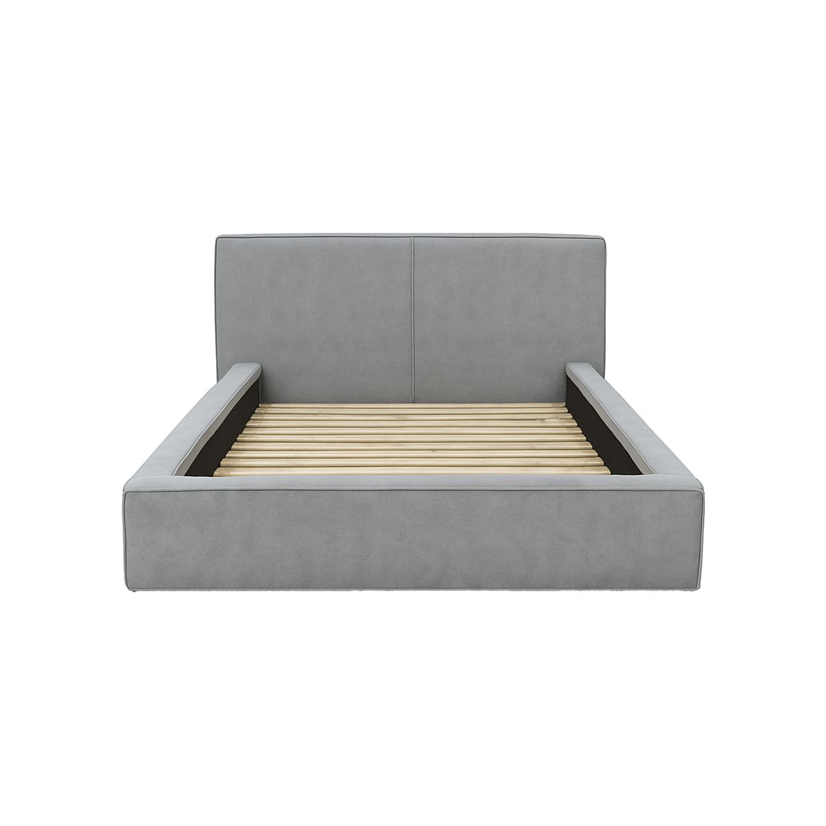 MUEBLES MACRUMO - Cama tapizada Lisa - 2plz Gris claro