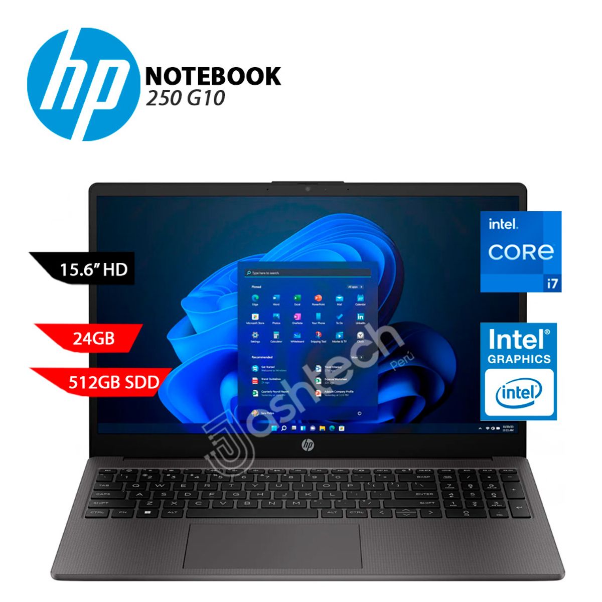 HP - LAPTOP HP 250 G10 INTEL CORE I7 1355U, 24GB, 512, 15.6 HD