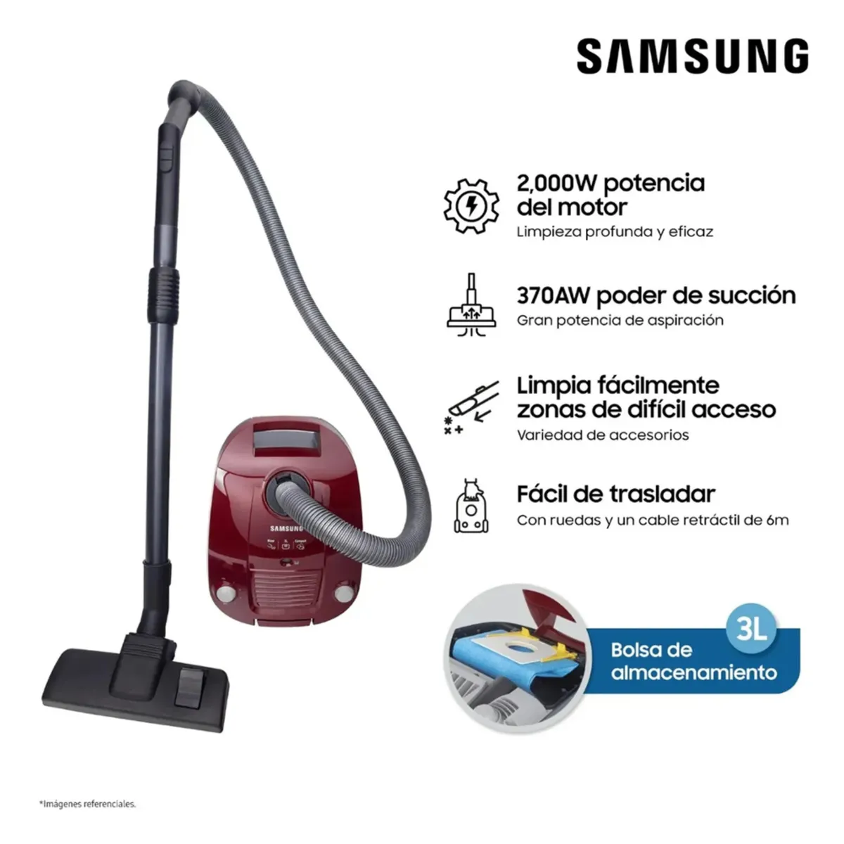 SAMSUNG - ASPIRADORA SAMSUNG DE ARRASTRE SC4190 2000W