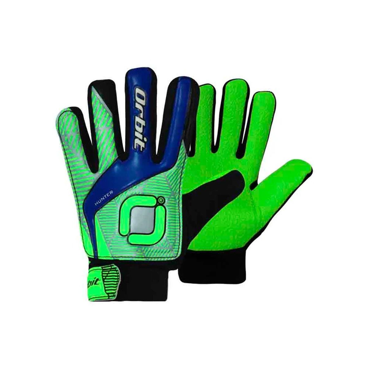 ORBIT - GUANTES PARA ARQUERO ORBIT HUNTER SIN VARILLA VERDE Y AZUL TALLA 4