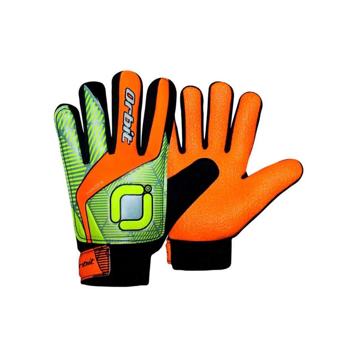 ORBIT - GUANTES PARA ARQUERO ORBIT HUNTER SIN VARILLA  AMARILLO Y NARANJA  TALLA 4