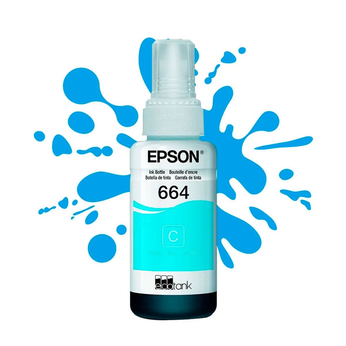 EPSON - Botella de Tinta Epson Cian T664  Original de Alto Rendimiento