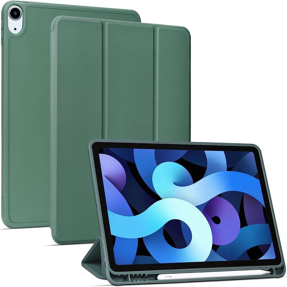 GENERICO - Funda Smart Case Portapencil Para iPad AIR 4 / 5 10.9" - VERDE