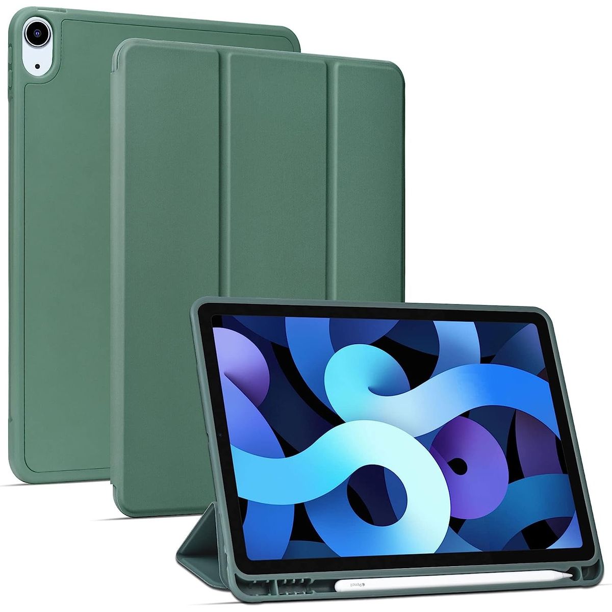 GENERICO - Funda Smart Case Portapencil Para iPad AIR 4 / 5 10.9" - VERDE