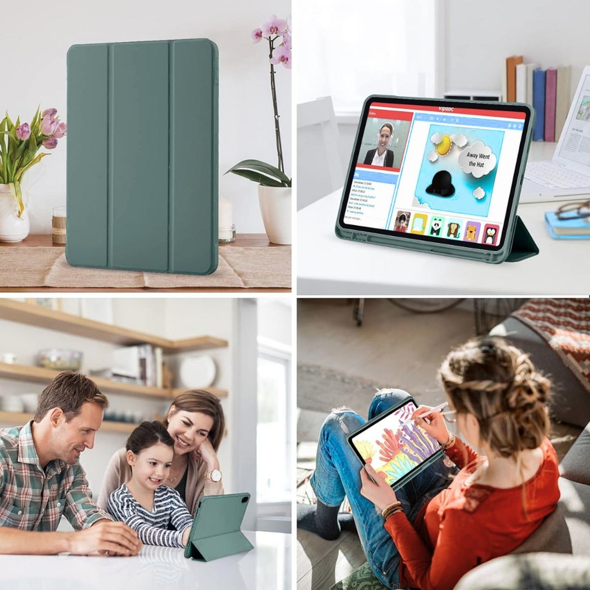 GENERICO - Funda Smart Case Portapencil Para iPad AIR 4 / 5 10.9" - VERDE