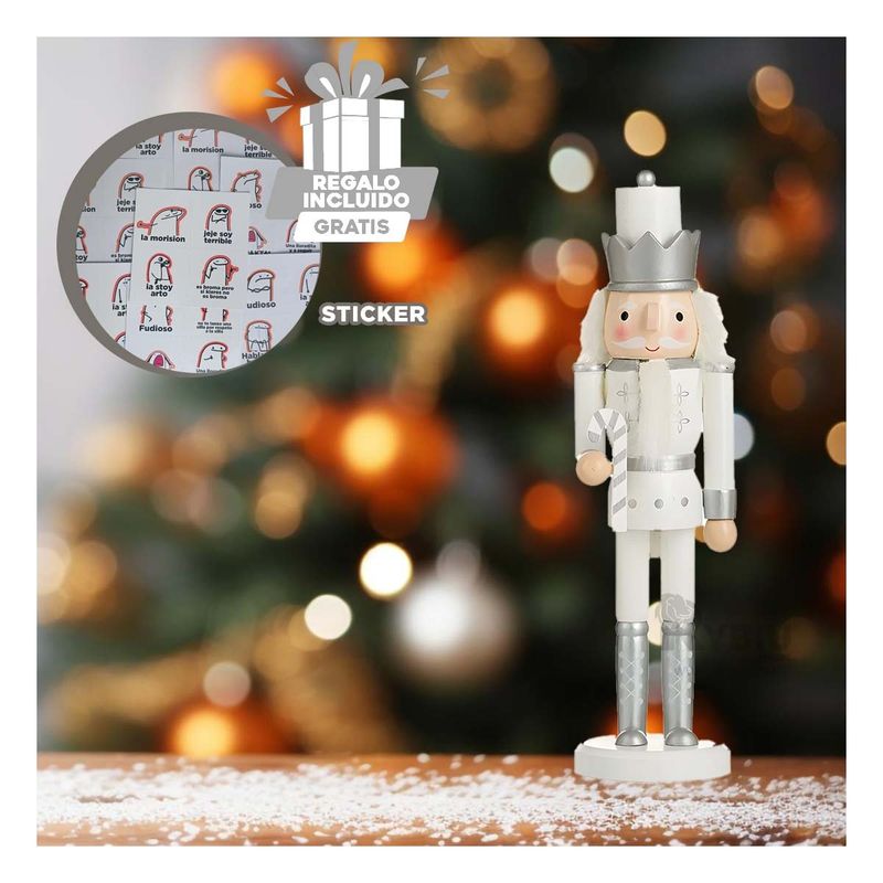 ANIMALIA - Cascanuez con Baston en Plateado Blanco Y+Regalo Stickers