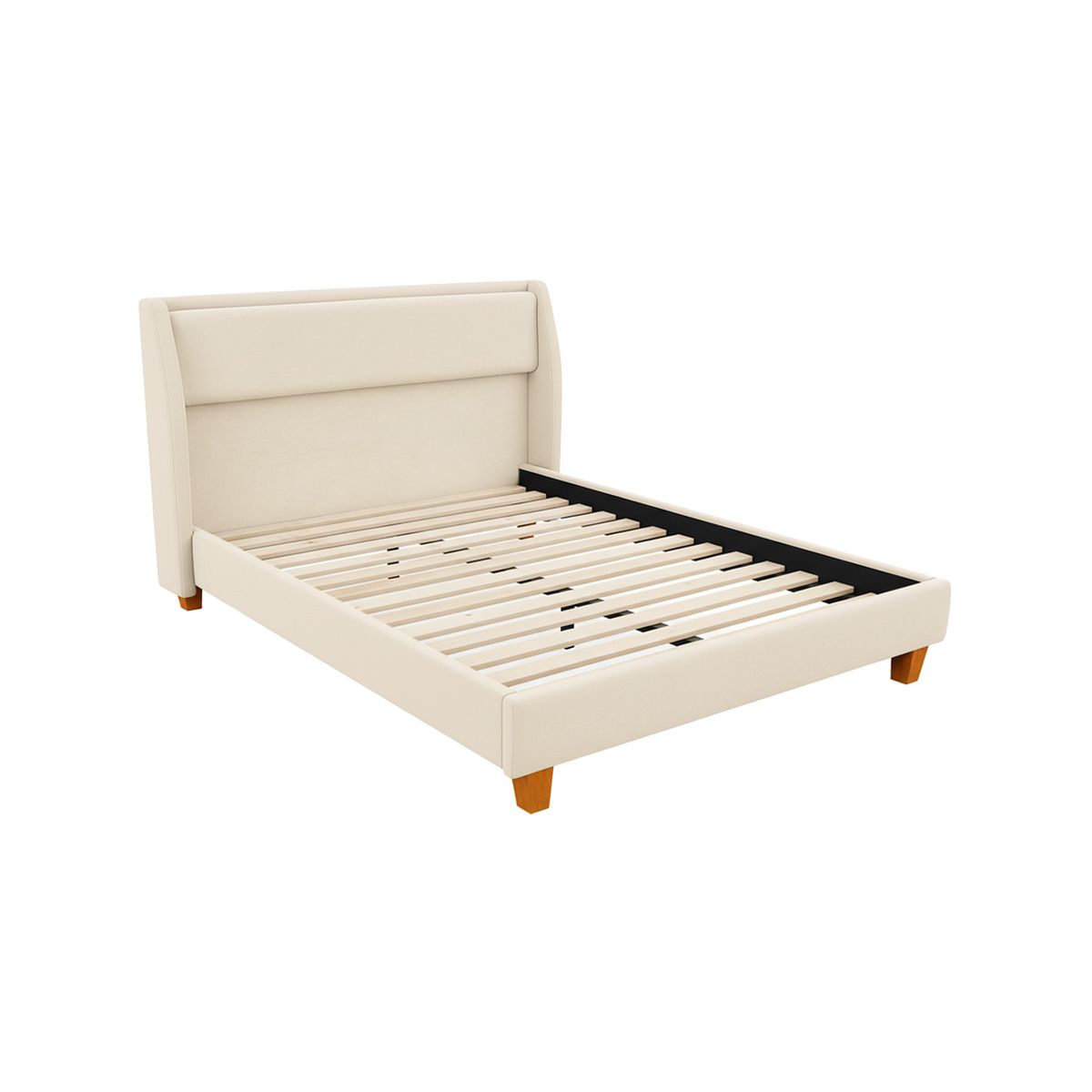 MUEBLES MACRUMO - Cama tapizada Soria - 15plz Beige claro