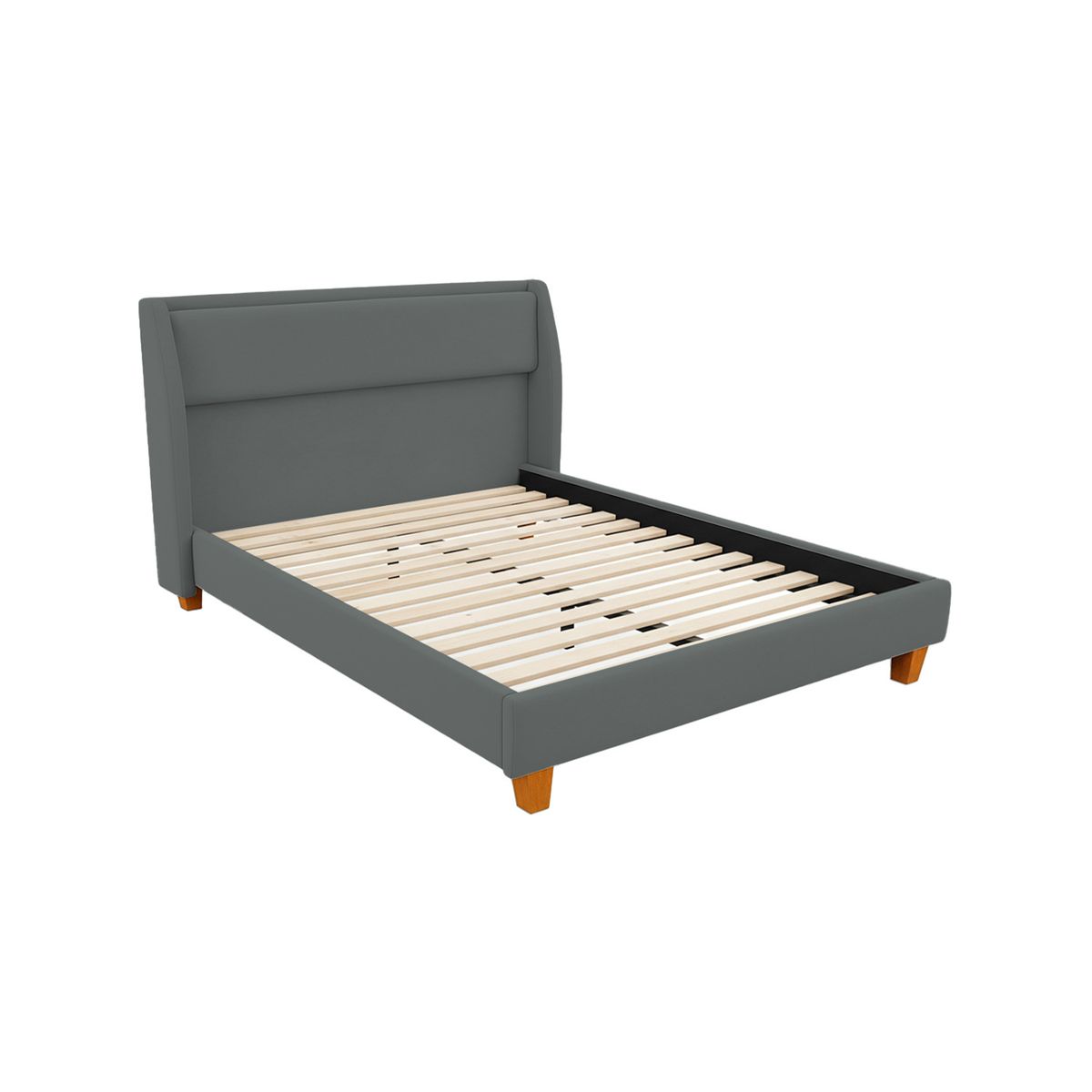 MUEBLES MACRUMO - Cama tapizada Soria - King Gris oscuro