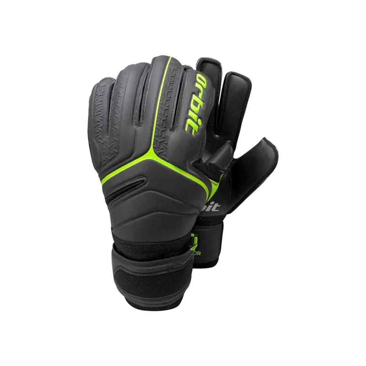 ORBIT - Guantes de Arquero con Varilla warriors negro con amarillo Talla 9