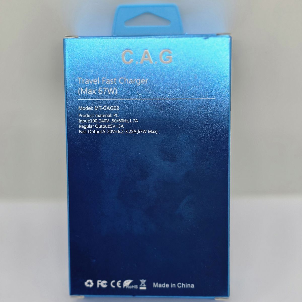 GENERICO - CARGADOR PARA CELULAR C.A.G  TIPO C  67W