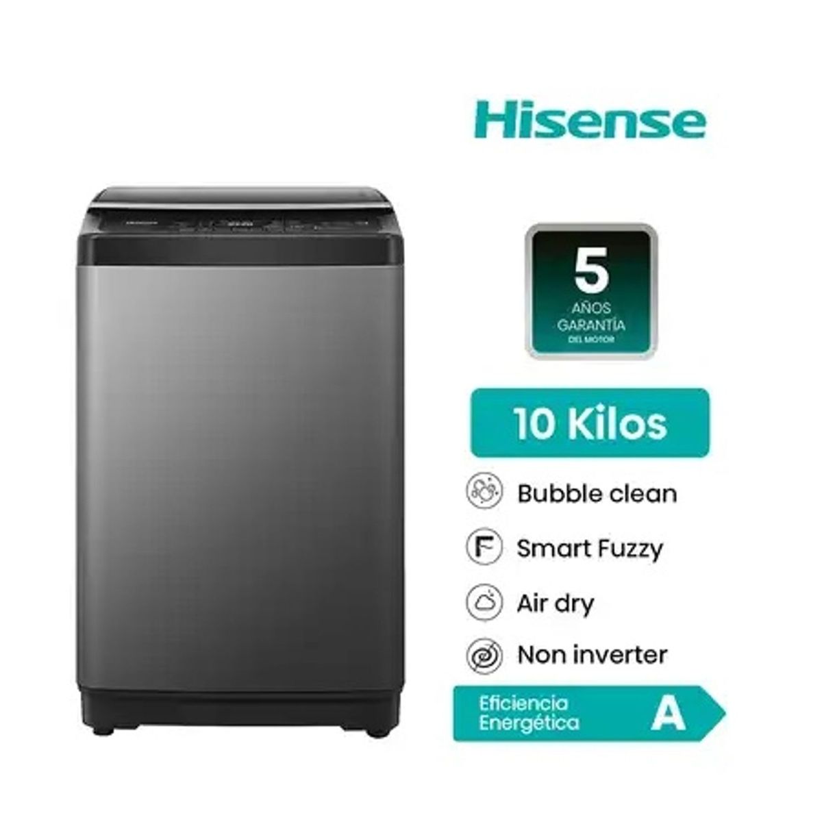 LAVADORA AUTOMÁTICA HISENSE 10.5 KG CARGA SUPERIOR – WT1D1030UT, marca HISENSE - Foto Principal