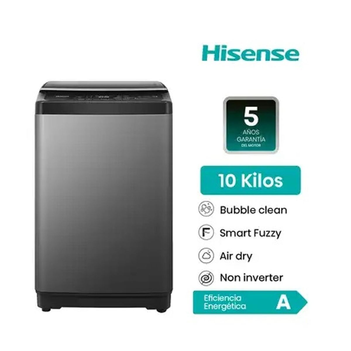 LAVADORA AUTOMÁTICA HISENSE 10.5 KG CARGA SUPERIOR – WT1D1030UT, marca HISENSE - Foto Principal