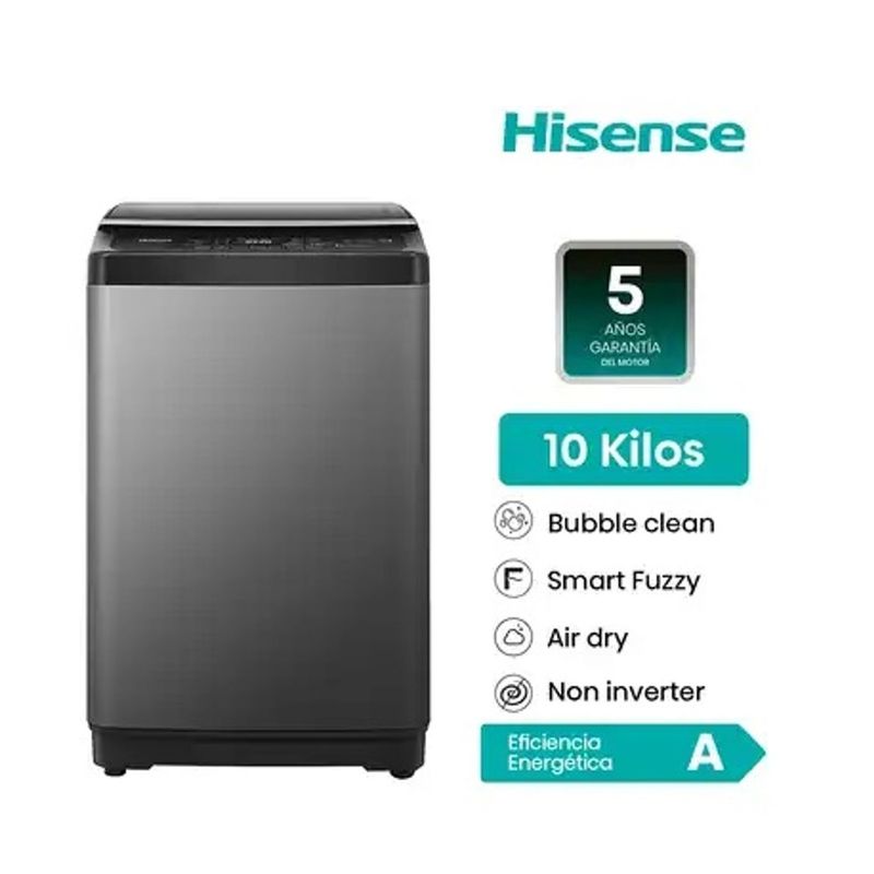 HISENSE - LAVADORA AUTOMÁTICA HISENSE 10.5 KG CARGA SUPERIOR – WT1D1030UT