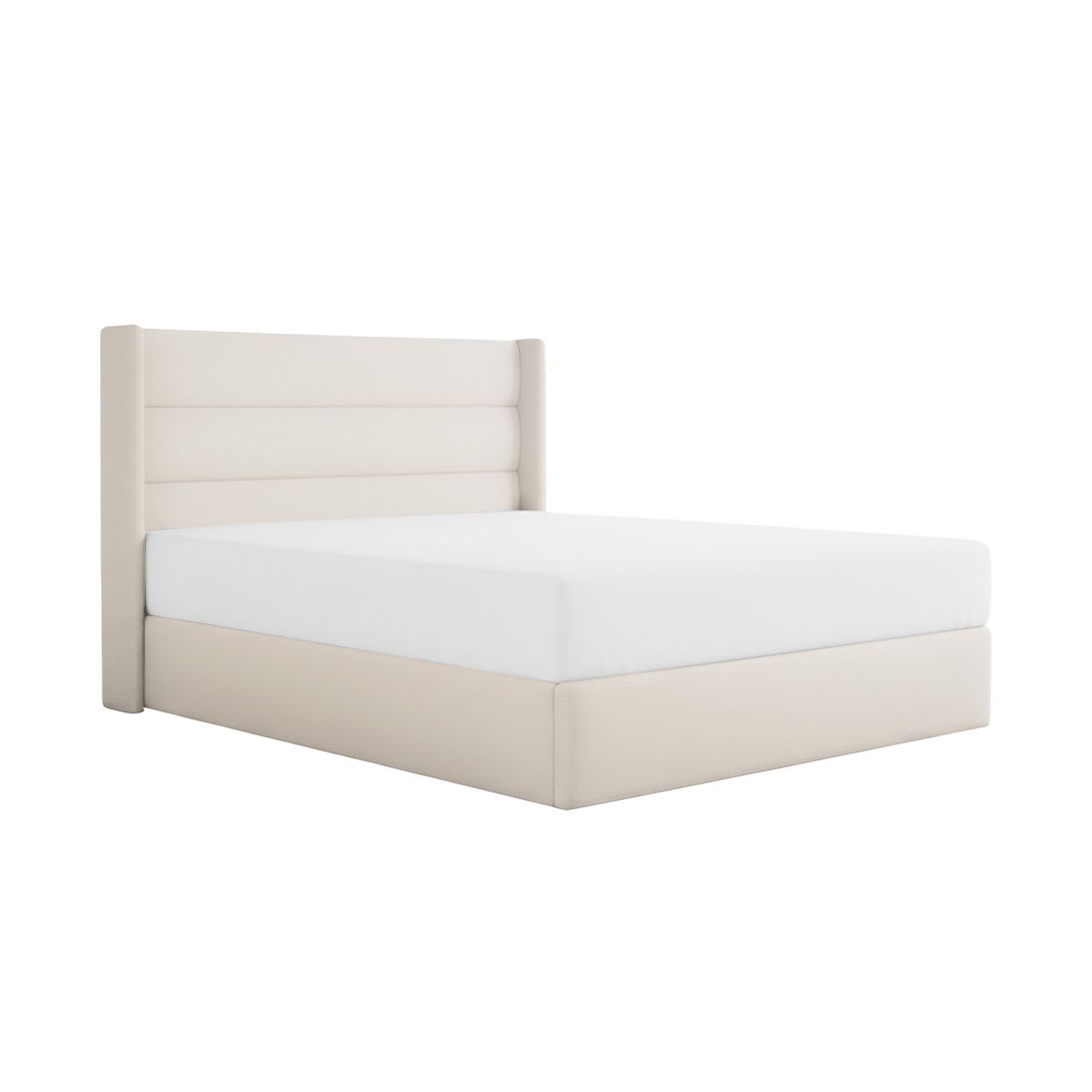 MUEBLES MACRUMO - Cama tapizada Aile - 15plz Beige claro
