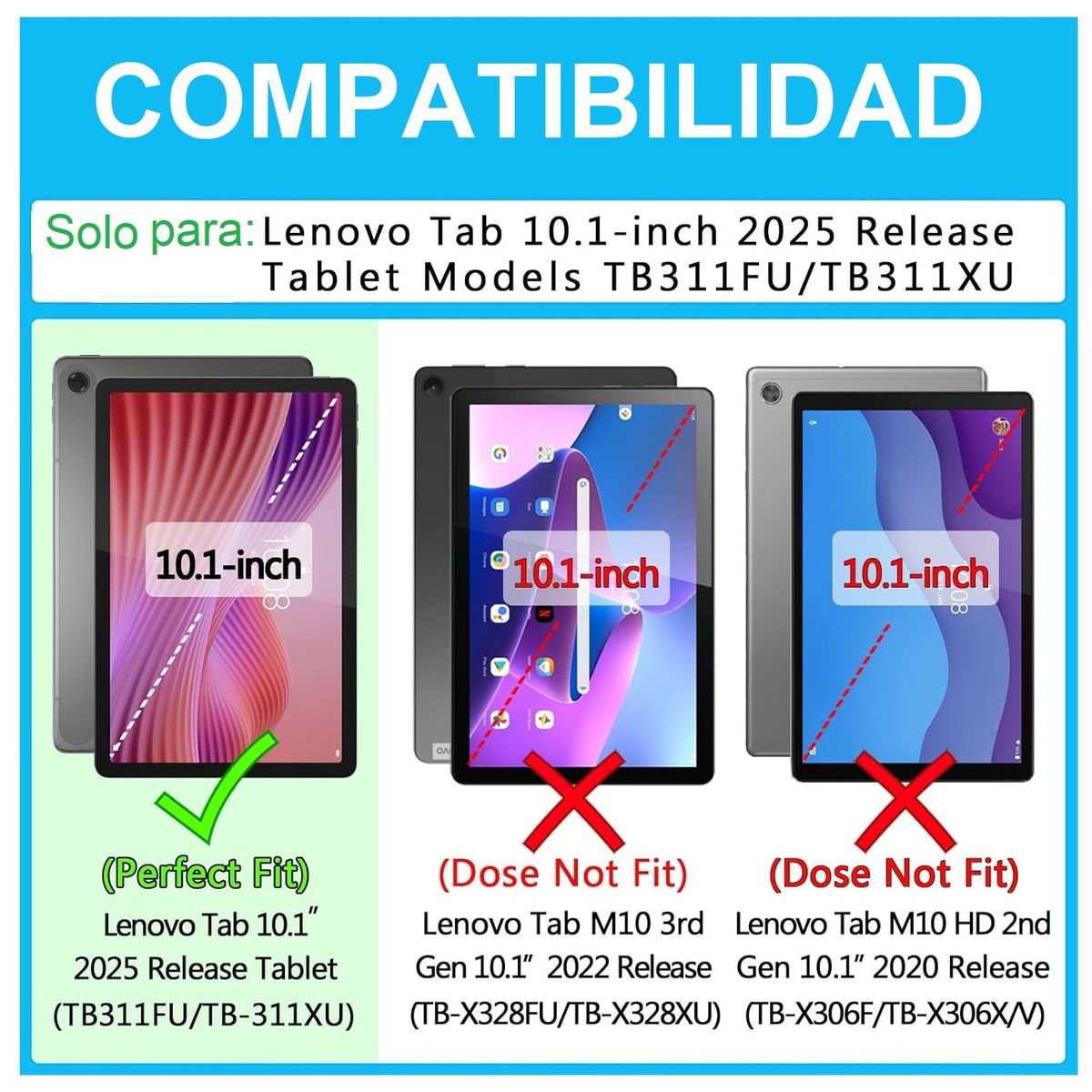 GENERICO - Funda + Mica + Lapiz para Lenovo Tab 10.1 2025 TB311FU TB311XU Case