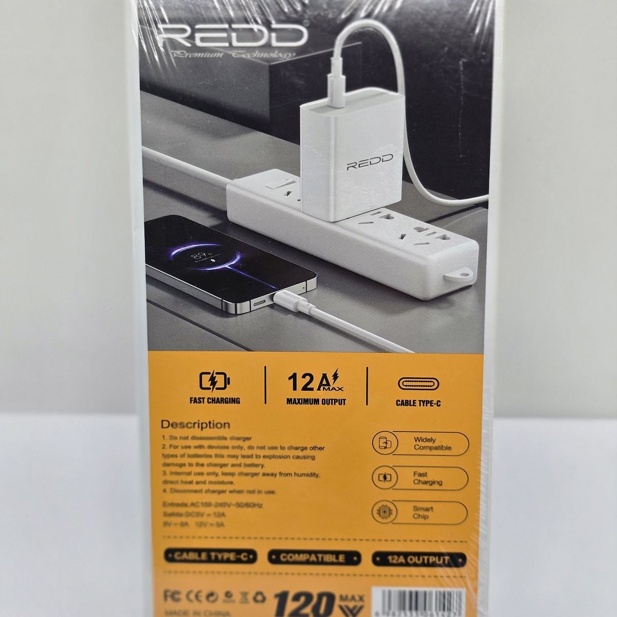 GENERICO - CARGADOR PARA CELULAR REDD TIPO PD/C 120W  12A