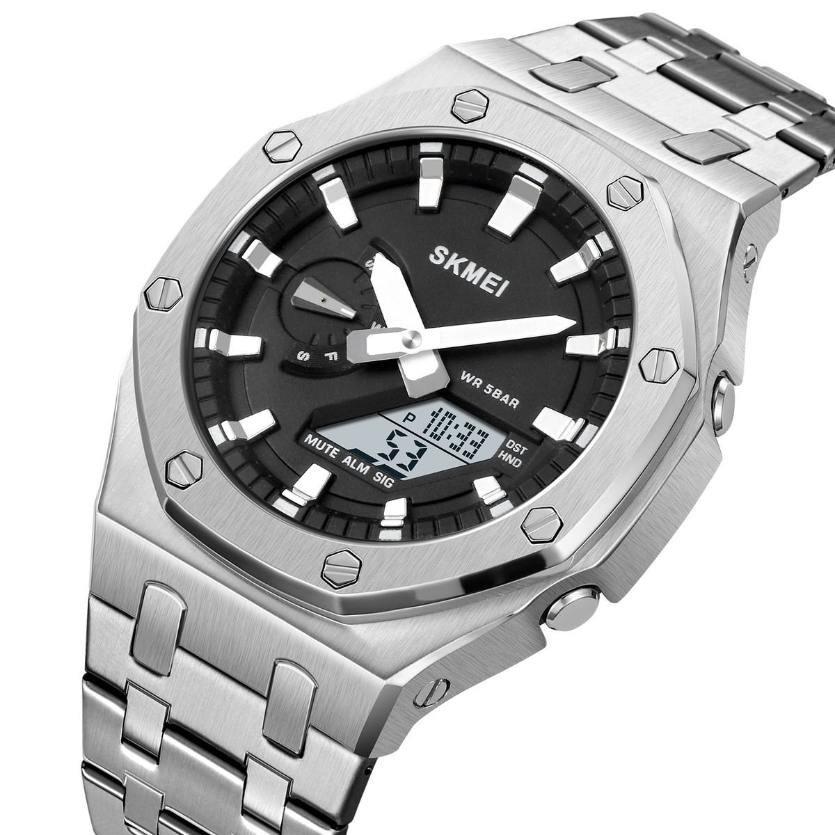 SKMEI - Reloj Skmei 2553 Acero Hora Mundial para Caballero