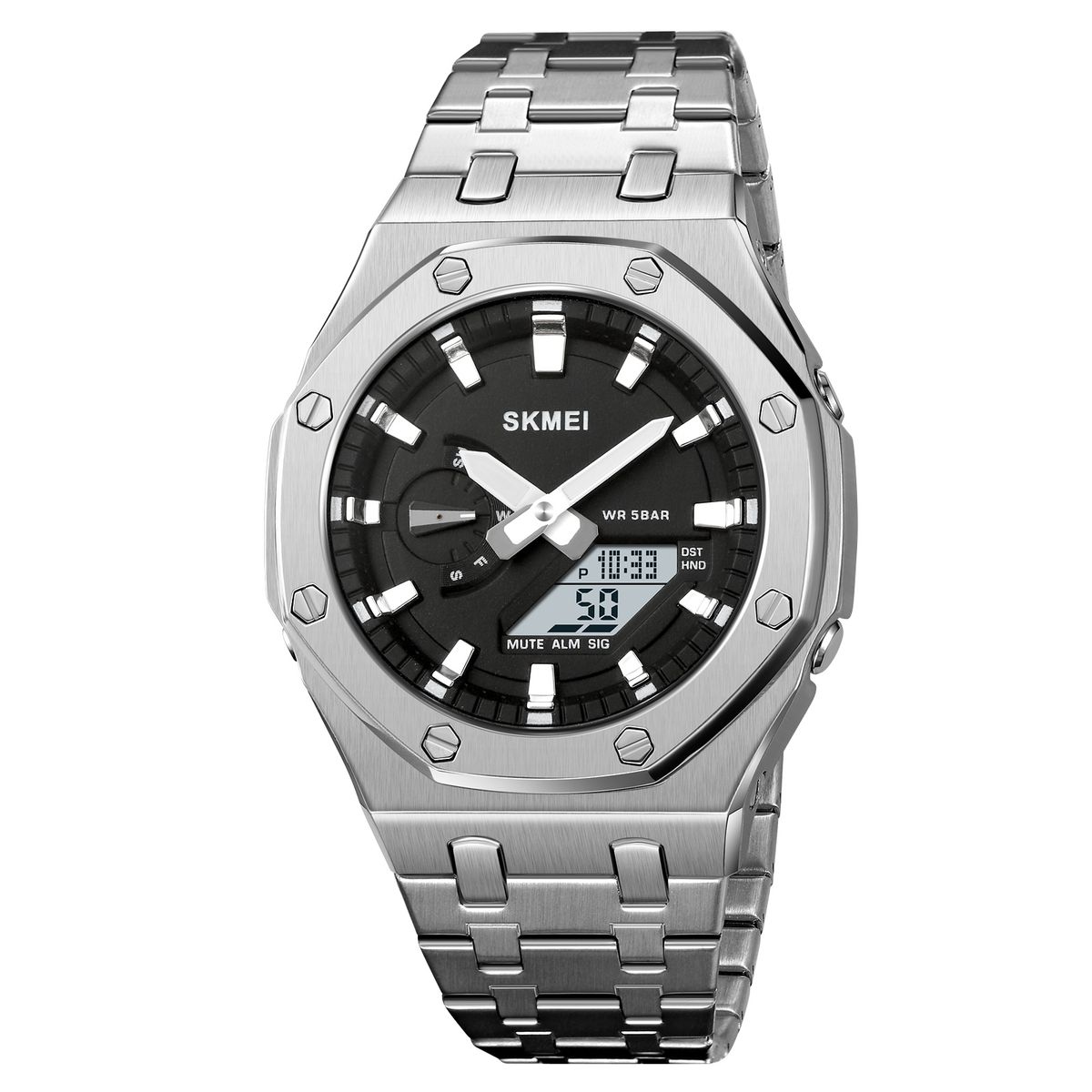 SKMEI - Reloj Skmei 2553 Acero Hora Mundial para Caballero