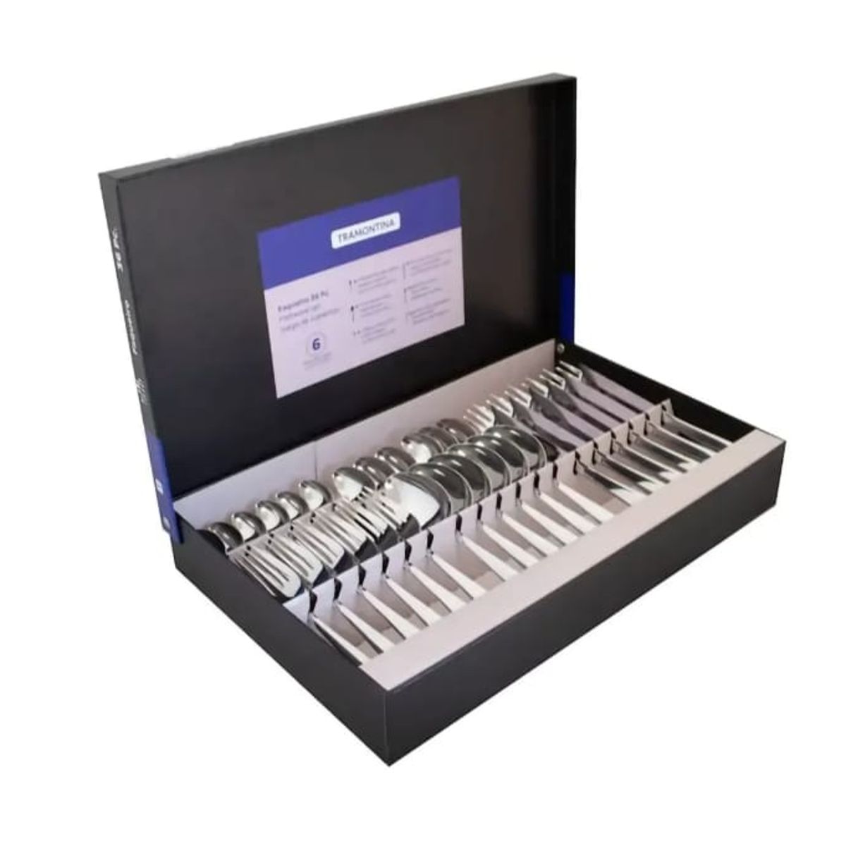 TRAMONTINA - SET DE CUBIERTOS 36  PIEZAS MOD AMAZONAS  ACERO INOX PARA 6 PERSONAS