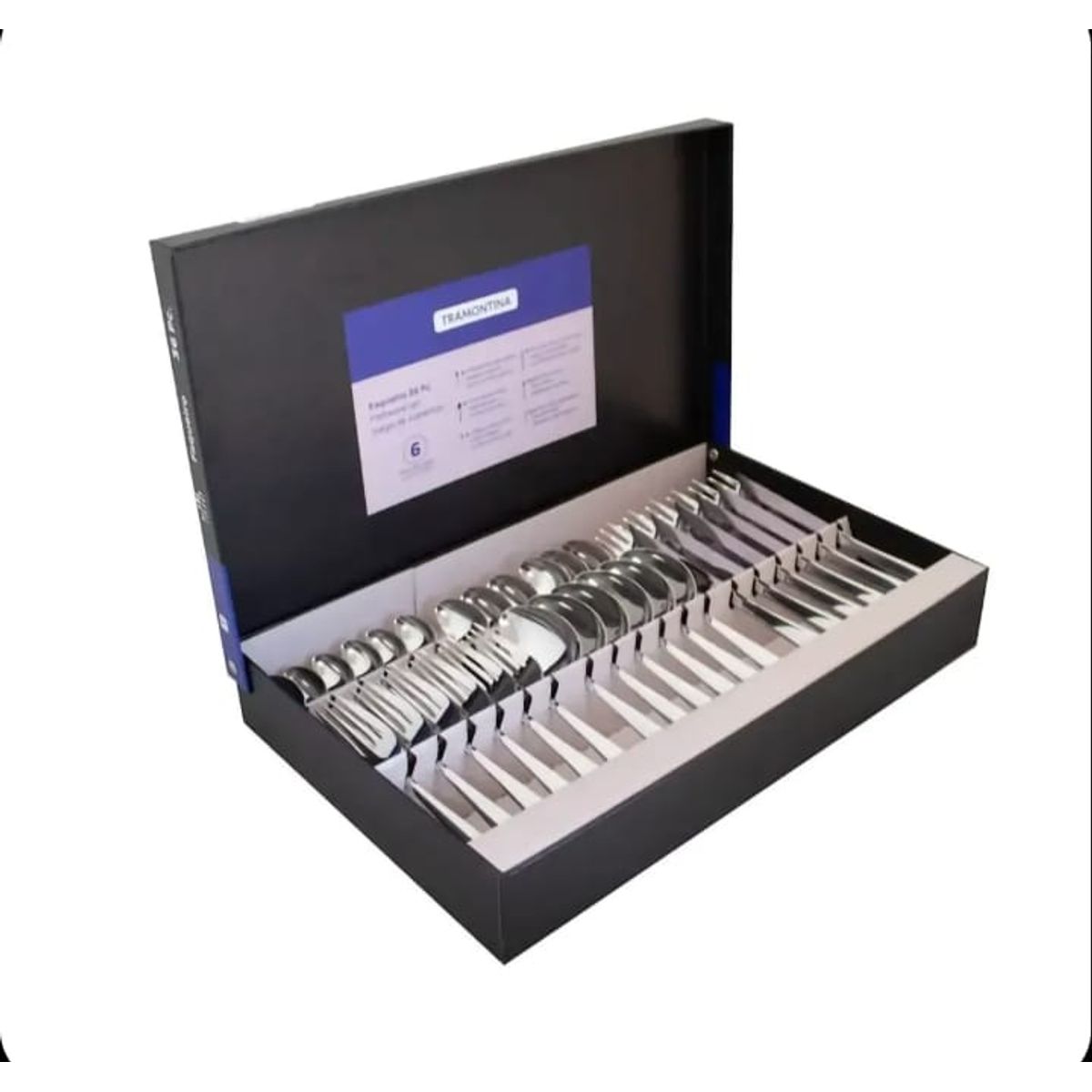 TRAMONTINA - SET DE CUBIERTOS 36  PIEZAS MOD AMAZONAS  ACERO INOX PARA 6 PERSONAS