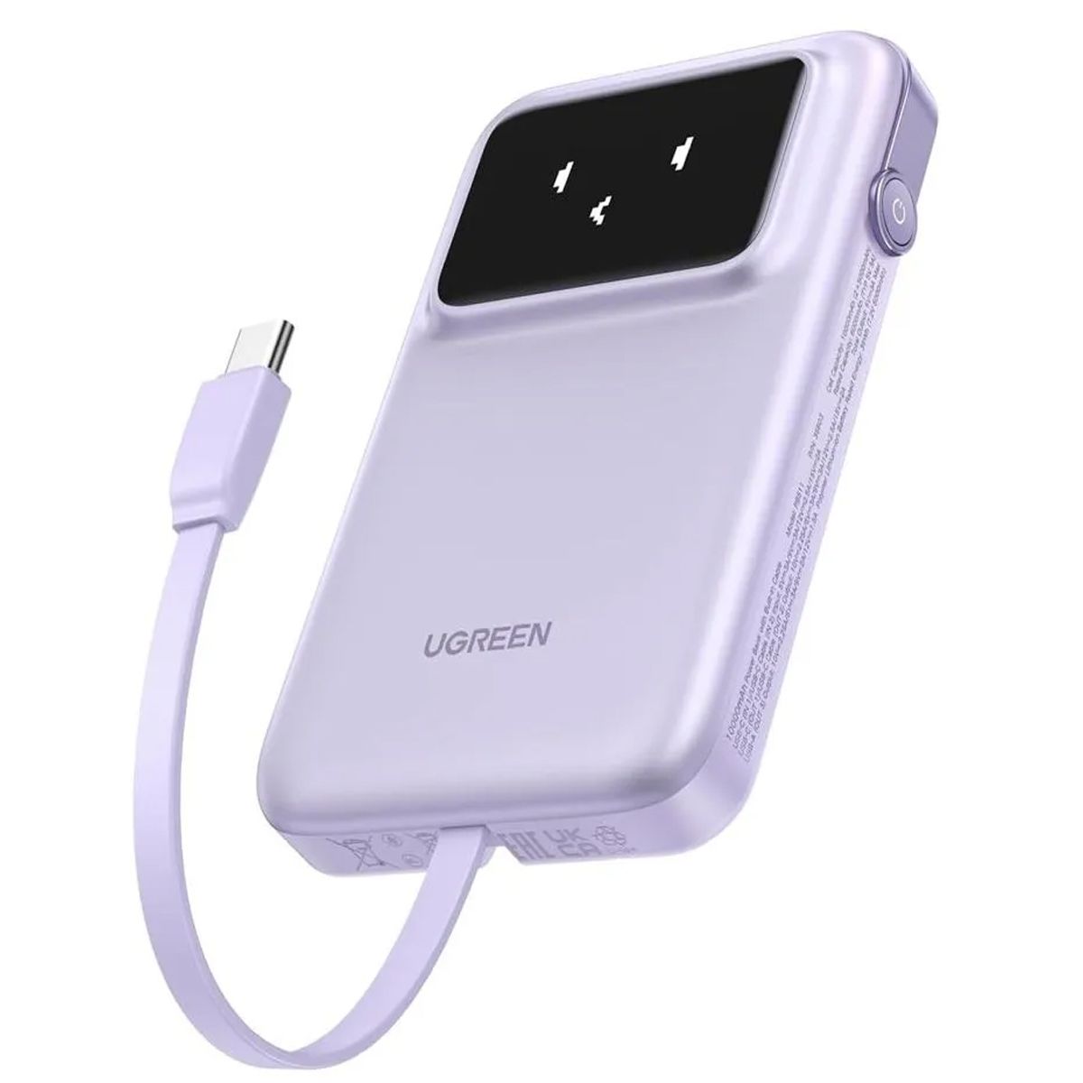 UGREEN - Power Bank Ugreen 10000Mah con Cable USB-C 30W Purple