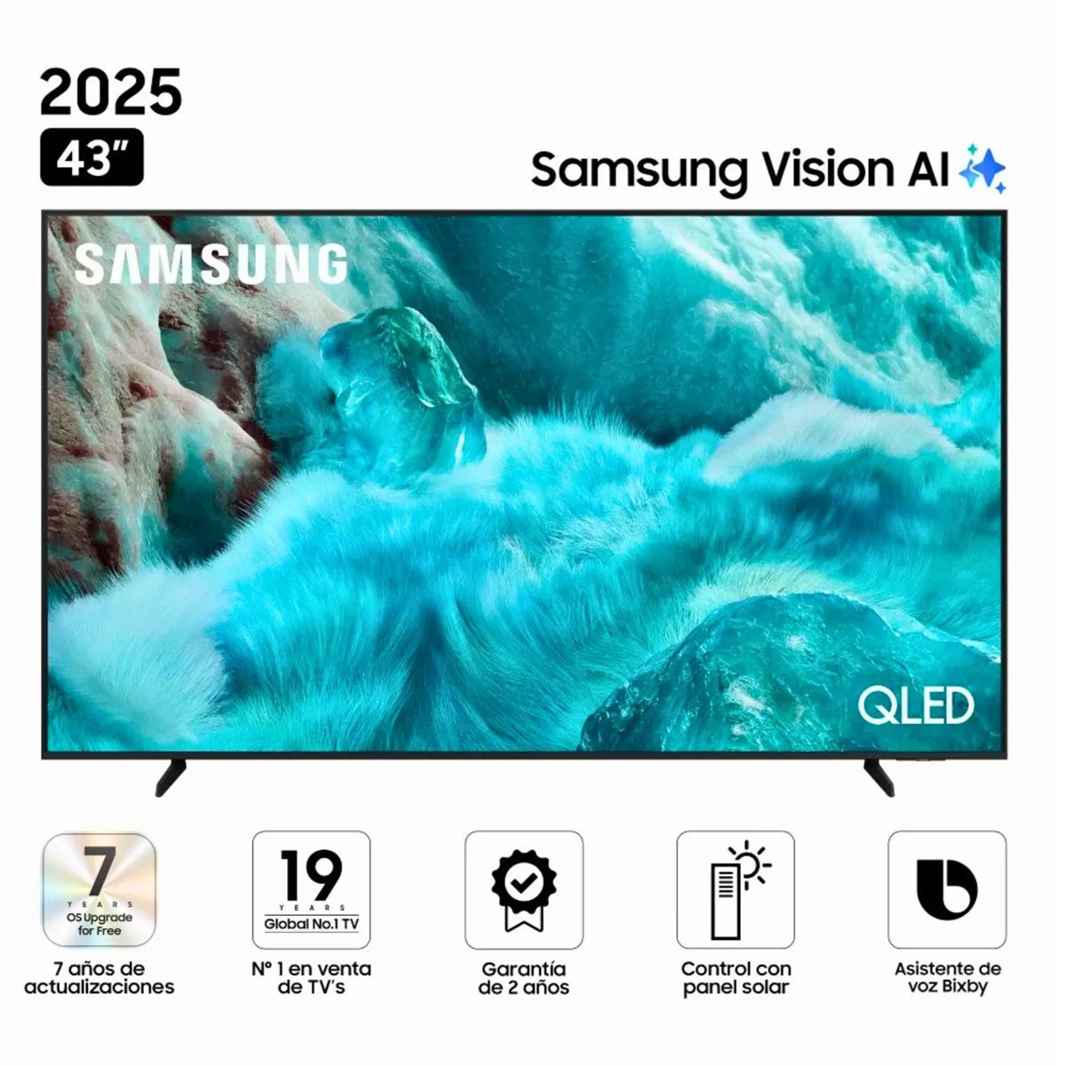 SAMSUNG - TELEVISOR SAMSUNG 43 SMART TV QLED QN43Q7FAAGXPE VISION AI 2025