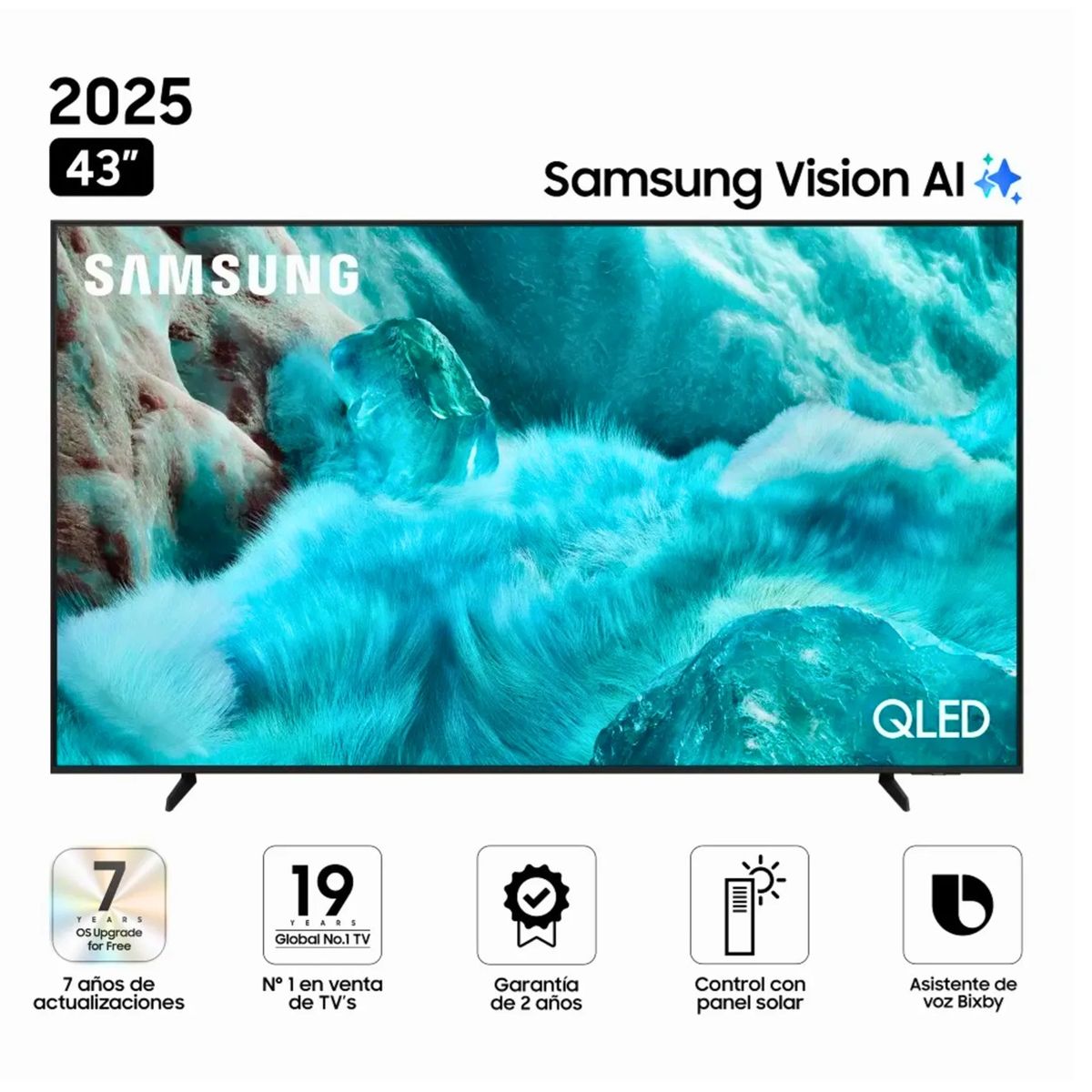 SAMSUNG - TELEVISOR SAMSUNG 43 SMART TV QLED QN43Q7FAAGXPE VISION AI 2025