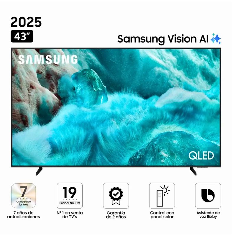 SAMSUNG - TELEVISOR SAMSUNG 43 SMART TV QLED QN43Q7FAAGXPE VISION AI 2025
