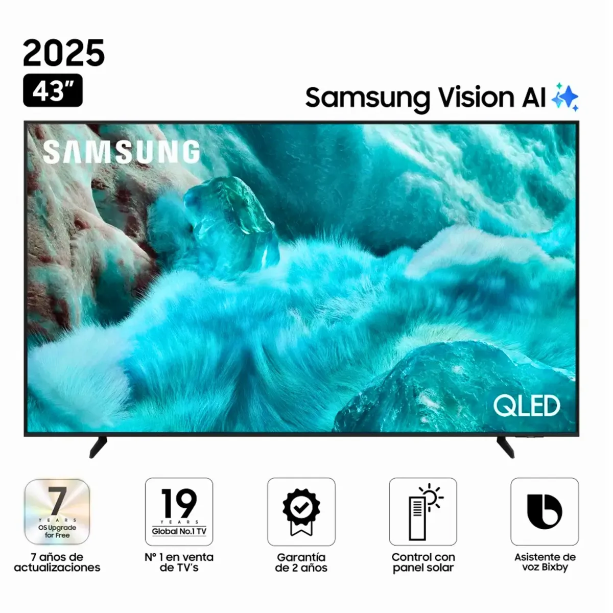 SAMSUNG - TELEVISOR SAMSUNG 43 SMART TV QLED QN43Q7FAAGXPE VISION AI 2025
